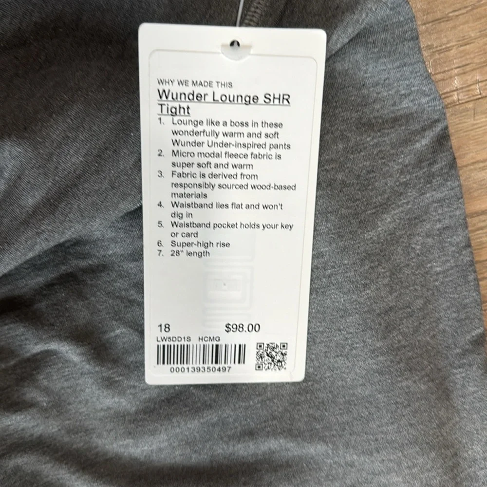 NWT Lululemon Wunder Lounge Super-High-Rise Tight 28" Heathered Core Med… - Picture 8 of 10